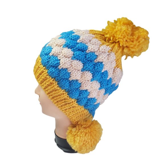 3 Hats For $15 Winter Clearance Knitted PomPom Ear Flap Warm Beanie Multicolor - Picture 12 of 16